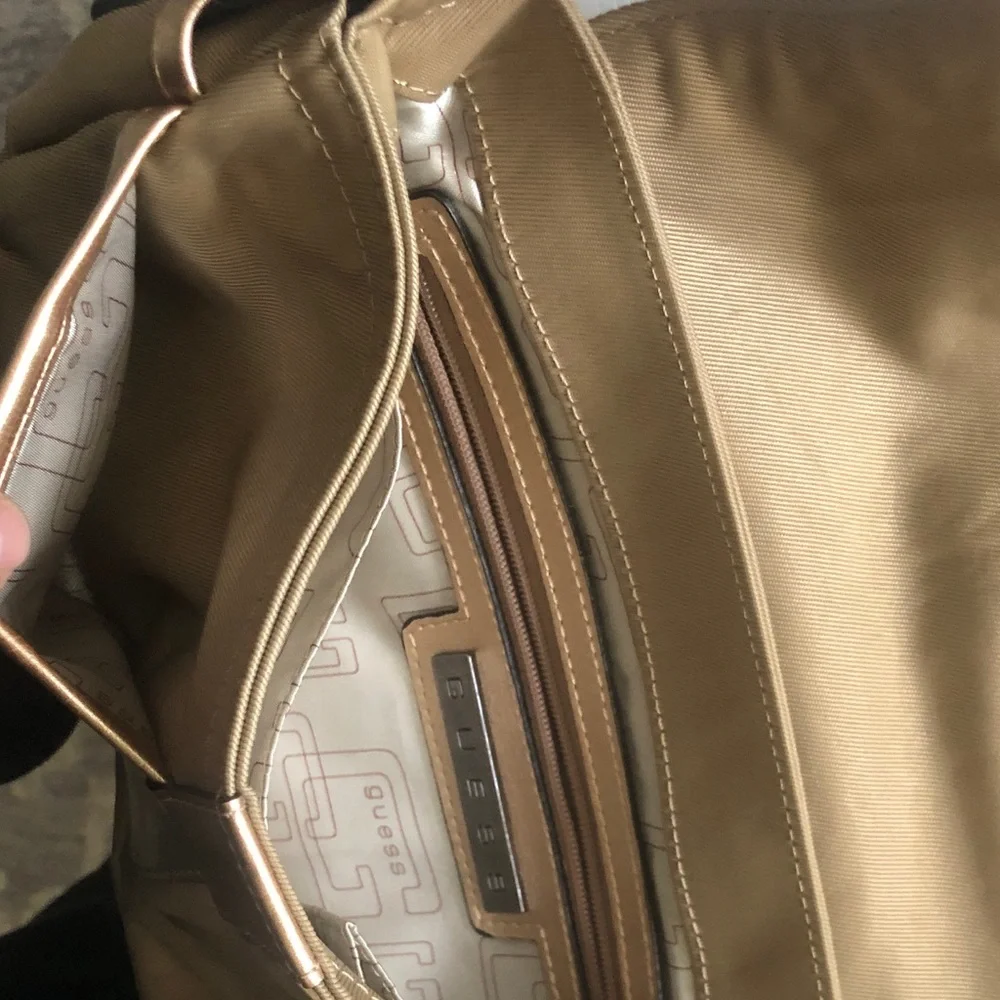 Guess Metallic Gold Shoulder Bag with Buckle Accent - Picture 10 of 10